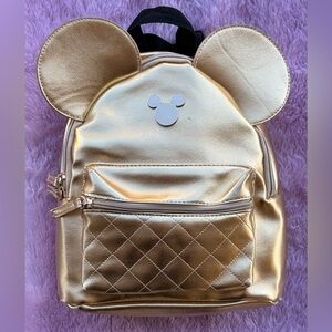 Disney Gold Backpack with Iconic Design for Little Kids